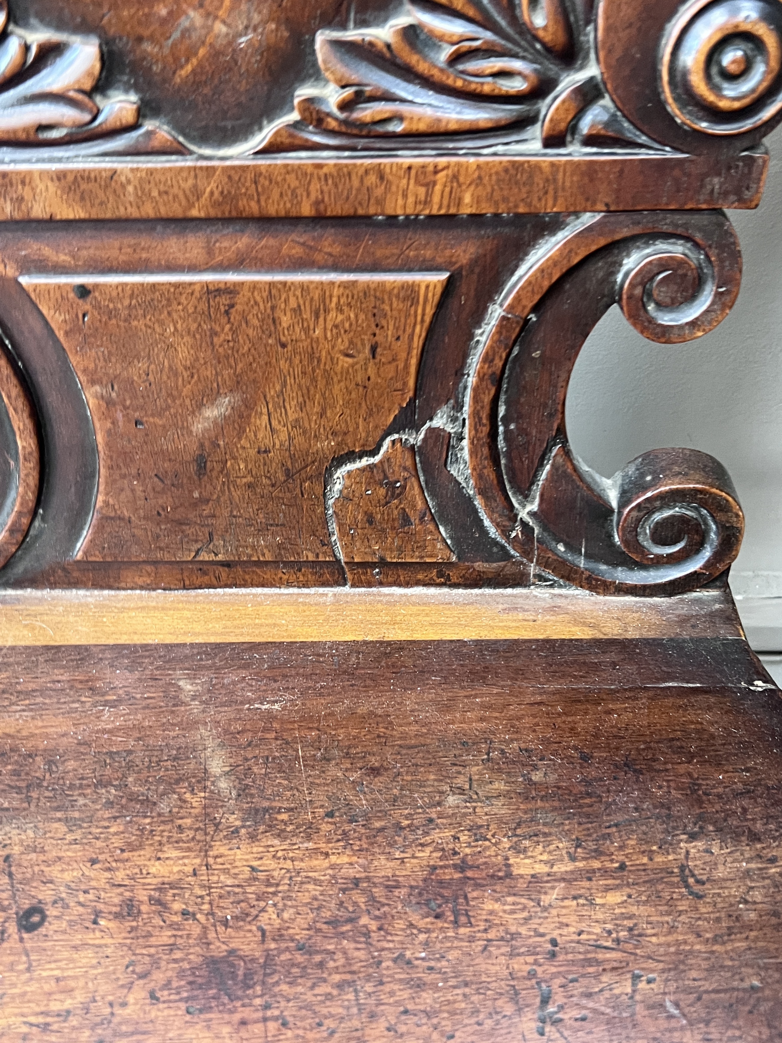 Two Victorian mahogany hall chairs